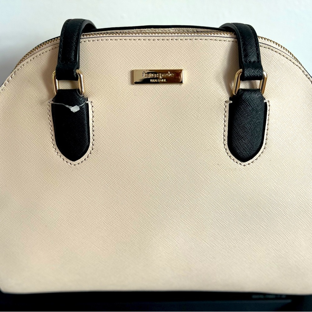 Kate Spade Reiley Laurel Way Dome Satchel – Cream Leather Crossbody Handbag